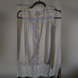 The Beaufort Bonnet Company Pastel Striped Sleeveless Button Dress